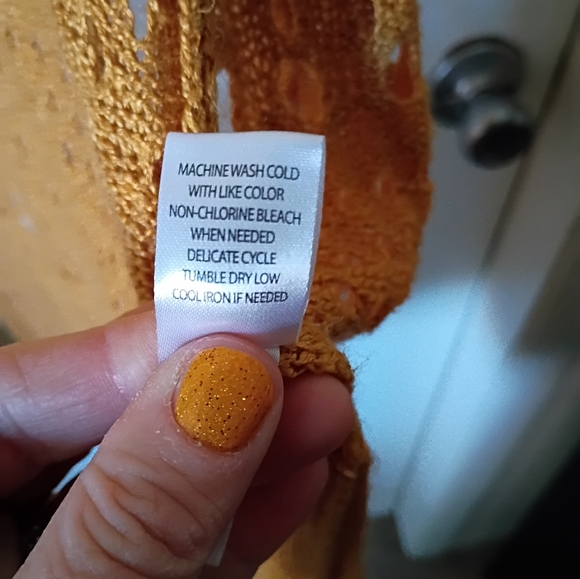 Moral Fiber Golden Open-Knit Cardigan - Picture 5 of 5